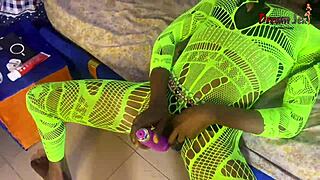 Vera explores self-satisfaction with her toy and a companion in this homemade scene.