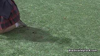 Ebony coeds are licking that white bully's pussy so hard 😈