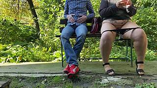 this perverted curvy step mom knows how to flash her tits and tease her step son outdoors