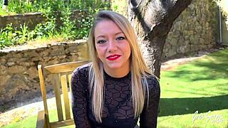 Ashley Jolie, Blonde French Milf, Sucks Like a Queen with Skill.