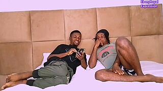 i had a threesome with two strong guys and they all cum on my ass