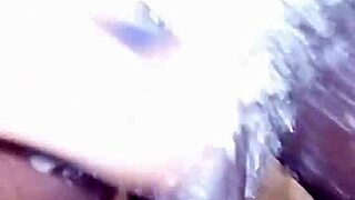 Nineteen-year-old boy shaves and masturbates his big black dick