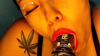 Yo, watch this Colombian babe dildo play in shower