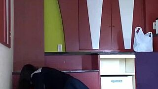 She kicks balls hard in this intense session