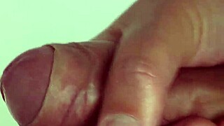Close-up shots of guys masturbating on their cocks, with cumshots
