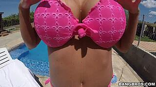 massive oiled tits on display
