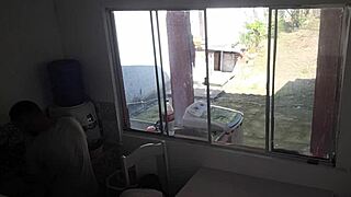 cuckold watches wife get fucked by black guy in the kitchen