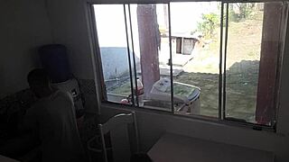 cuckold watches wife get fucked by black guy in the kitchen