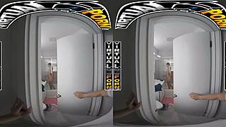 Stepsister Mae Milano stuffs stepbro's dick in her mouth, making him moan loud