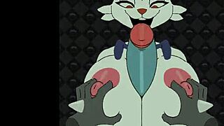 Female Cinderace gets her BIG TITS fucked and BLOWJOB in the game