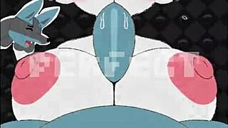 Female Cinderace gets her BIG TITS fucked and BLOWJOB in the game