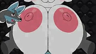 Female Cinderace gets her BIG TITS fucked and BLOWJOB in the game