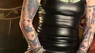 Milf Hotink4u Orgasms Hard Riding Dildo With Piercing And Tattoo