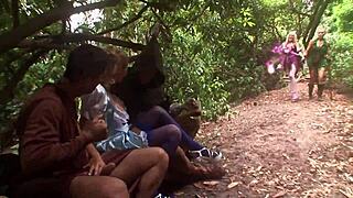 Suzie Best and Valerie Pearl dive into wild bisexual group sex in their magic garden. Bent over, handjobs, and more!