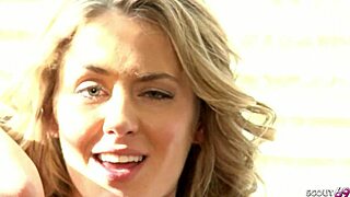 Blonde curly hair small 18+ tits beauty girl sheena shaw at intense private fuck with facial and cum swallow