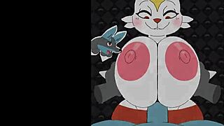 Female Cinderace gets her BIG TITS fucked and BLOWJOB in the game