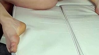 Hard fucking and masturbating on massage chair with butt plug a lot of orgasm wet girl like it