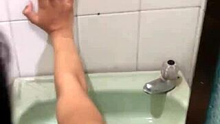 He returned to the bathroom for a private moment with natural surroundings.