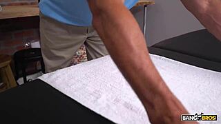 rissa may comes home sore from practice, gets pounded by horny stepdad masseuse. shower turns into wild cowgirl and missionary action.