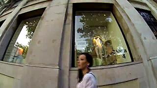 brunette milf licks pussy on beach!