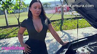 Tiny slut Amber Summer gets her pussy licked and delivers an amazing wet blowjob to Charles Dera's massive dick.