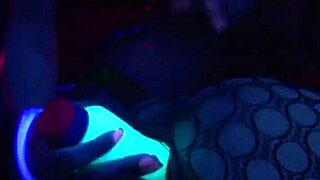 Blonde Lesbians Lick Pussies and Use Glowing Toys at Party