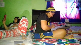 I masturbate my big pussy while my stepsister does her university homework.