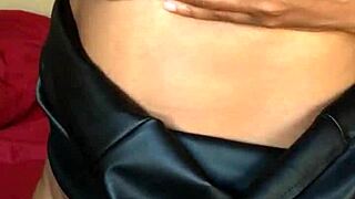 Pretty Ebony Milf Toys Fat Pussy with Vibrator Then Pees on Skirt