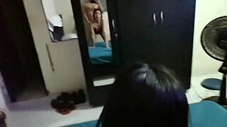 Homemade scene in in-laws room on vacation