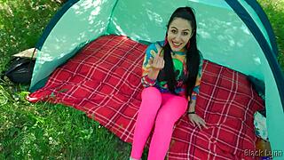 Slutty hippie jerked me off in tent