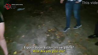 trailer group scene with bareback action outdoors