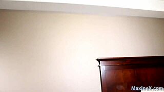 Hey, can you believe Maxine X squirts while impaling on a huge dildo?