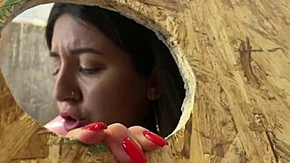 Slut Surrenders Through Gloryhole To Two Big-Dicked Strangers For Cumshots