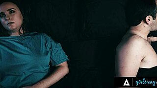 Unsatisfied brunette imagines scissoring with busty angela white