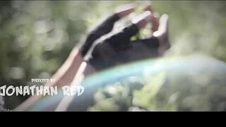 Sexy Model Poses Topless Outdoors