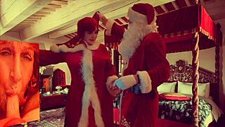 granny carmen fucks with double vibrator on christmas