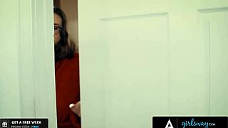 Unsatisfied brunette imagines scissoring with busty angela white