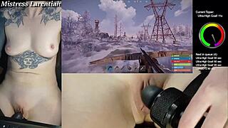 i'm a twitch streamer playing rust naked. chat teases my pussy with intense vibrator.