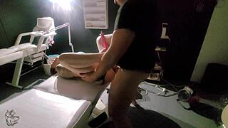 stranger girl with hot costume come for massage but she got fucking with some orgasm