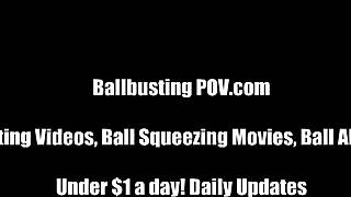 Bust Your Own Balls For Princess Anna In Humiliating Femdom