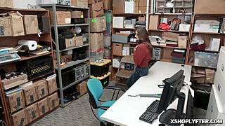 tattooed teen 18+ takes doggystyle ramming at work