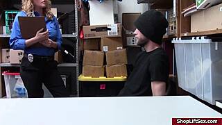 shoplifter guy bangs blonde's pussy in doggystyle 😈