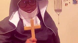 Nun in hazelnut costume on Halloween