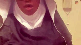 Nun in hazelnut costume on Halloween