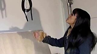 Beautiful girl uses dildo on her tight wet pussy to orgasm helplessly.