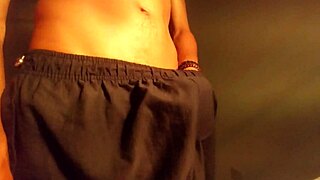 HOT GUY WITH HUGE COCK FLASHES AND MASTURBATES AT HOME