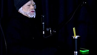 Latina in lingerie strips outdoors