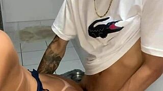 The cousin couldn't resist the bulge in his shorts and gave him a passionate pussy kiss.