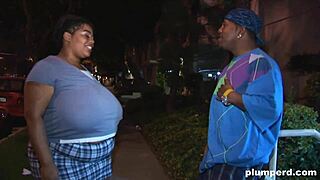 Three obese ebony women engage in doggystyle, bent over, and facial sessions