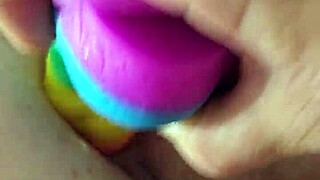 Ever tried a rainbow dildo in your backdoor?